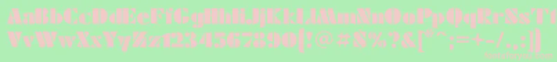 FuturaeugeniacWinter30 Font – Pink Fonts on Green Background