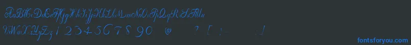 Шрифт WilleghaUnregistered – синие шрифты на чёрном фоне