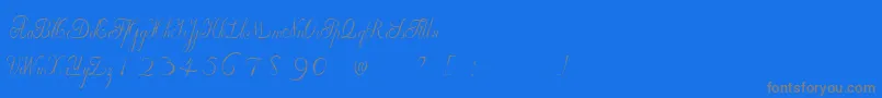 WilleghaUnregistered Font – Gray Fonts on Blue Background