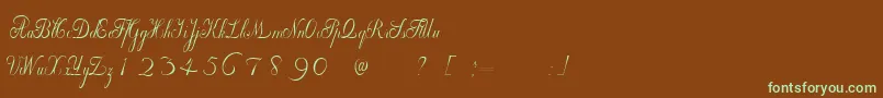 WilleghaUnregistered Font – Green Fonts on Brown Background