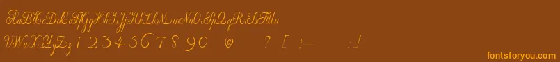WilleghaUnregistered Font – Orange Fonts on Brown Background