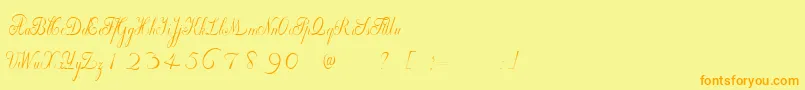 WilleghaUnregistered Font – Orange Fonts on Yellow Background