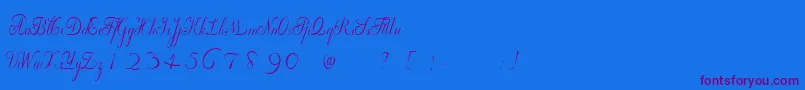 WilleghaUnregistered Font – Purple Fonts on Blue Background
