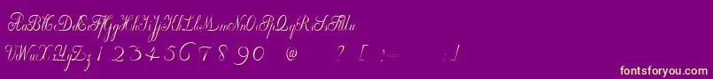 WilleghaUnregistered Font – Yellow Fonts on Purple Background