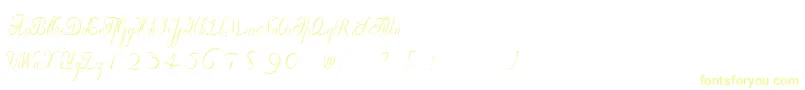 WilleghaUnregistered-Schriftart – Gelbe Schriften