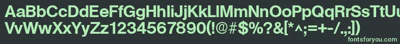 フォントBasicSansSfBold – 黒い背景に緑の文字