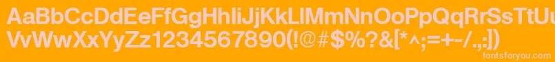 Czcionka BasicSansSfBold – różowe czcionki na pomarańczowym tle