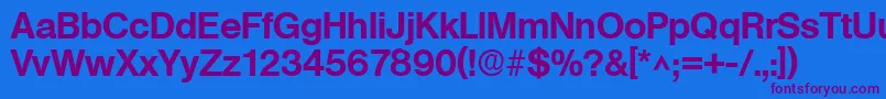 Czcionka BasicSansSfBold – fioletowe czcionki na niebieskim tle
