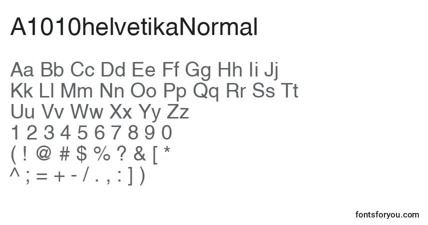 Czcionka A1010helvetikaNormal – alfabet, cyfry, specjalne znaki