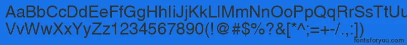 Шрифт A1010helvetikaNormal – чёрные шрифты на синем фоне