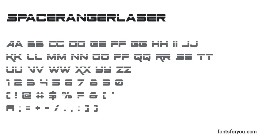 Шрифт Spacerangerlaser – алфавит, цифры, специальные символы