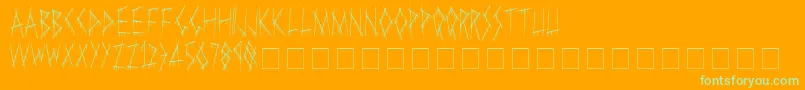 Slasha Font – Green Fonts on Orange Background