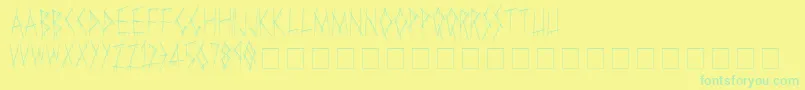 Czcionka Slasha – zielone czcionki na żółtym tle