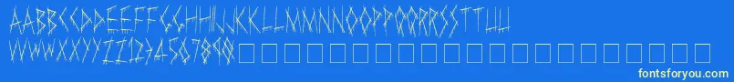 フォントSlasha – 黄色の文字、青い背景