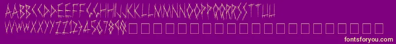 フォントSlasha – 紫の背景に黄色のフォント