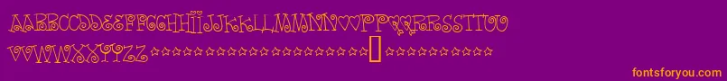 Words ffy Font – Orange Fonts on Purple Background