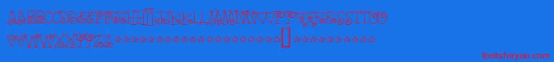 Words ffy-Schriftart – Rote Schriften auf blauem Hintergrund