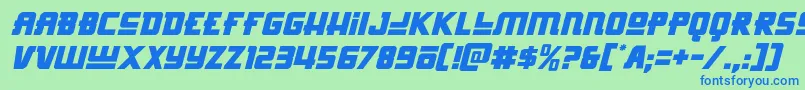 Hongkonghustleital Font – Blue Fonts on Green Background