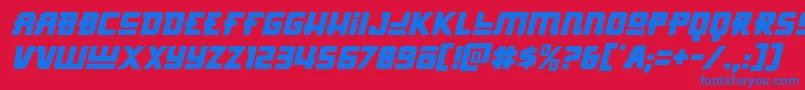 Hongkonghustleital Font – Blue Fonts on Red Background