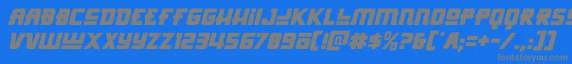 Hongkonghustleital Font – Gray Fonts on Blue Background
