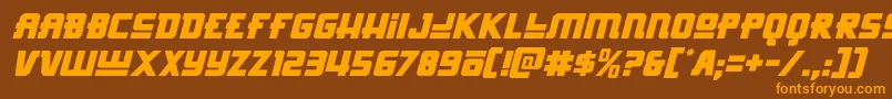 Hongkonghustleital-Schriftart – Orangefarbene Schriften auf braunem Hintergrund