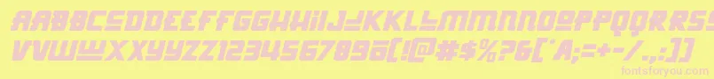 Hongkonghustleital Font – Pink Fonts on Yellow Background