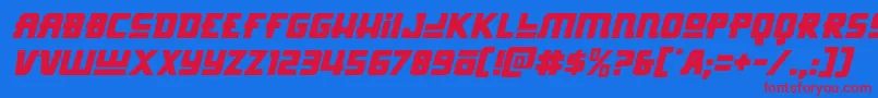 Hongkonghustleital Font – Red Fonts on Blue Background