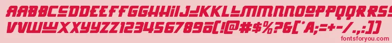 フォントHongkonghustleital – ピンクの背景に赤い文字