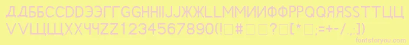 Rushin Font – Pink Fonts on Yellow Background