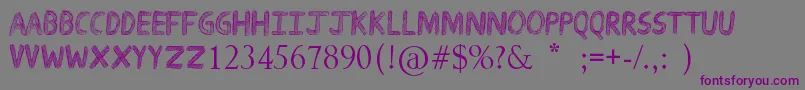 DrawingGuides Font – Purple Fonts on Gray Background