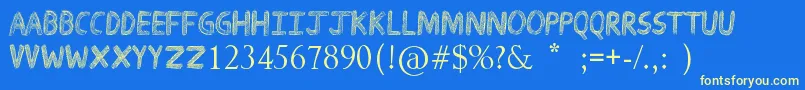 DrawingGuides Font – Yellow Fonts on Blue Background