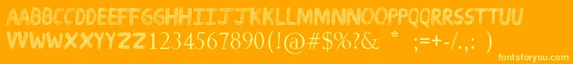 DrawingGuides Font – Yellow Fonts on Orange Background