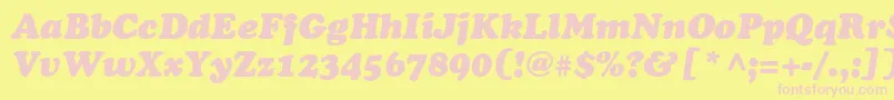 Agcoopi Font – Pink Fonts on Yellow Background