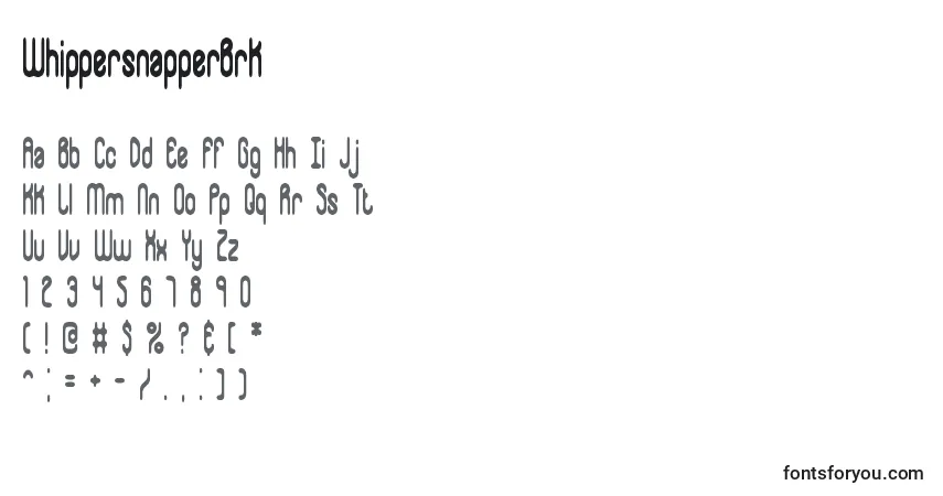 A fonte WhippersnapperBrk – alfabeto, números, caracteres especiais