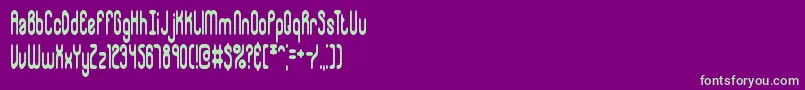 フォントWhippersnapperBrk – 紫の背景に緑のフォント
