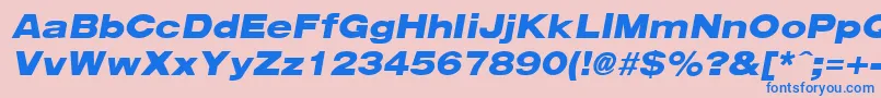 Arenablackextended ffy Font – Blue Fonts on Pink Background