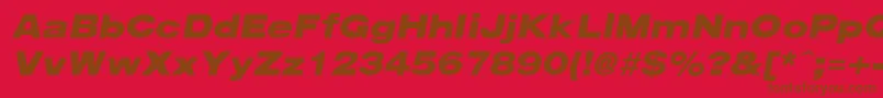Arenablackextended ffy Font – Brown Fonts on Red Background