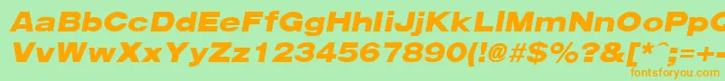 Police Arenablackextended ffy – polices orange sur fond vert