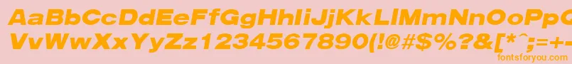 Arenablackextended ffy Font – Orange Fonts on Pink Background