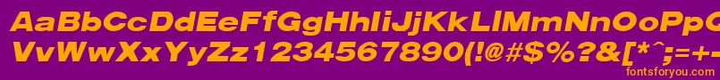 Arenablackextended ffy Font – Orange Fonts on Purple Background