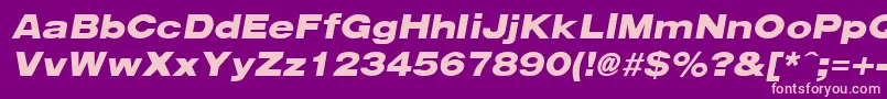 Arenablackextended ffy Font – Pink Fonts on Purple Background