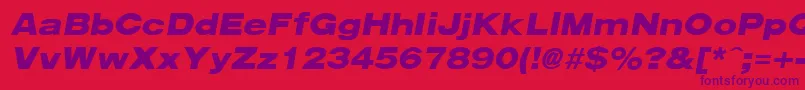 Arenablackextended ffy Font – Purple Fonts on Red Background