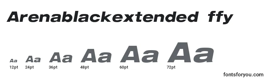 Размеры шрифта Arenablackextended ffy