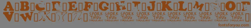 Fridge Font – Brown Fonts on Gray Background