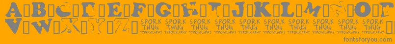 Fridge Font – Gray Fonts on Orange Background