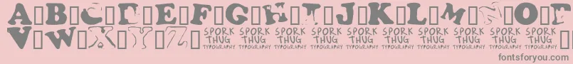 Fridge Font – Gray Fonts on Pink Background