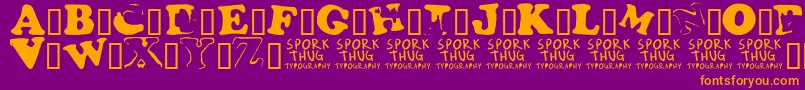 Fridge Font – Orange Fonts on Purple Background