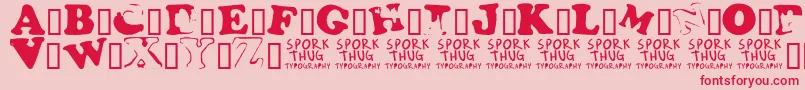 Fridge Font – Red Fonts on Pink Background