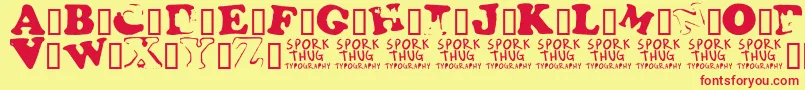 Fridge Font – Red Fonts on Yellow Background