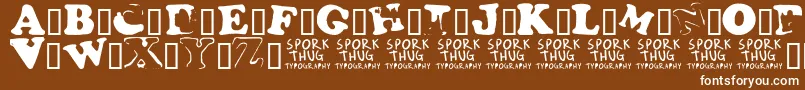 Fridge Font – White Fonts on Brown Background
